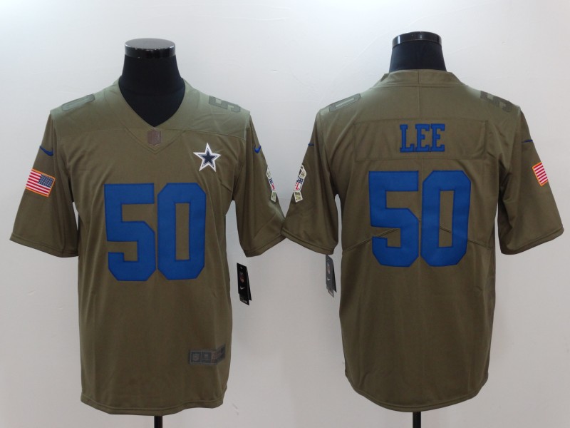 Men Dallas cowboys 50 Lee Nike Olive Salute To Service Limited NFL Jerseys